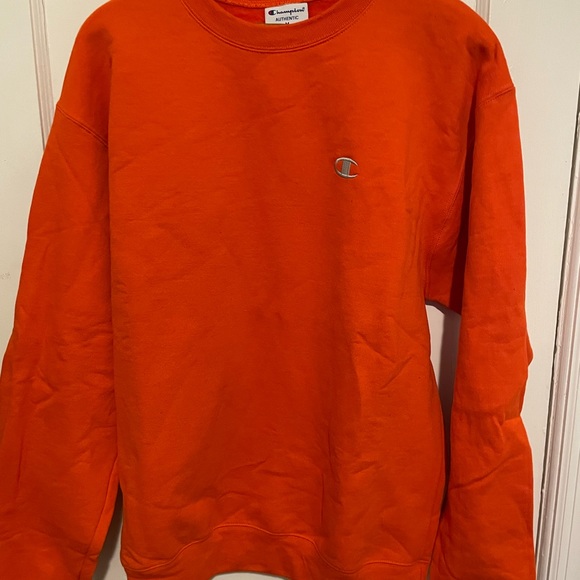 Orange , Medium Champion long sleeve sweatshirt - Picture 2 of 2